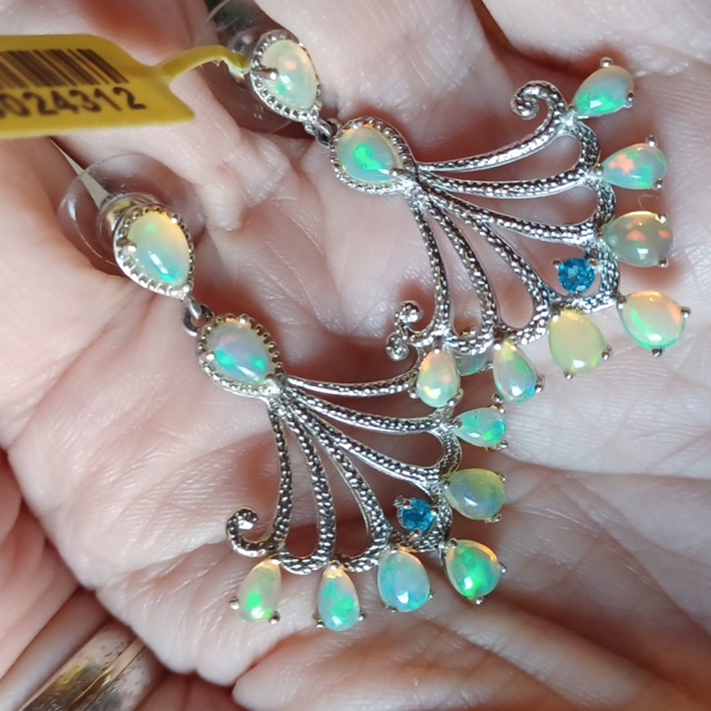 Ethiopian opal earrings.